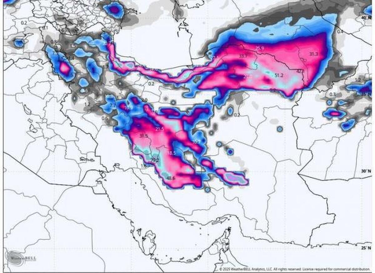 هشدار قرمز بارش سنگین در چند استان کشور